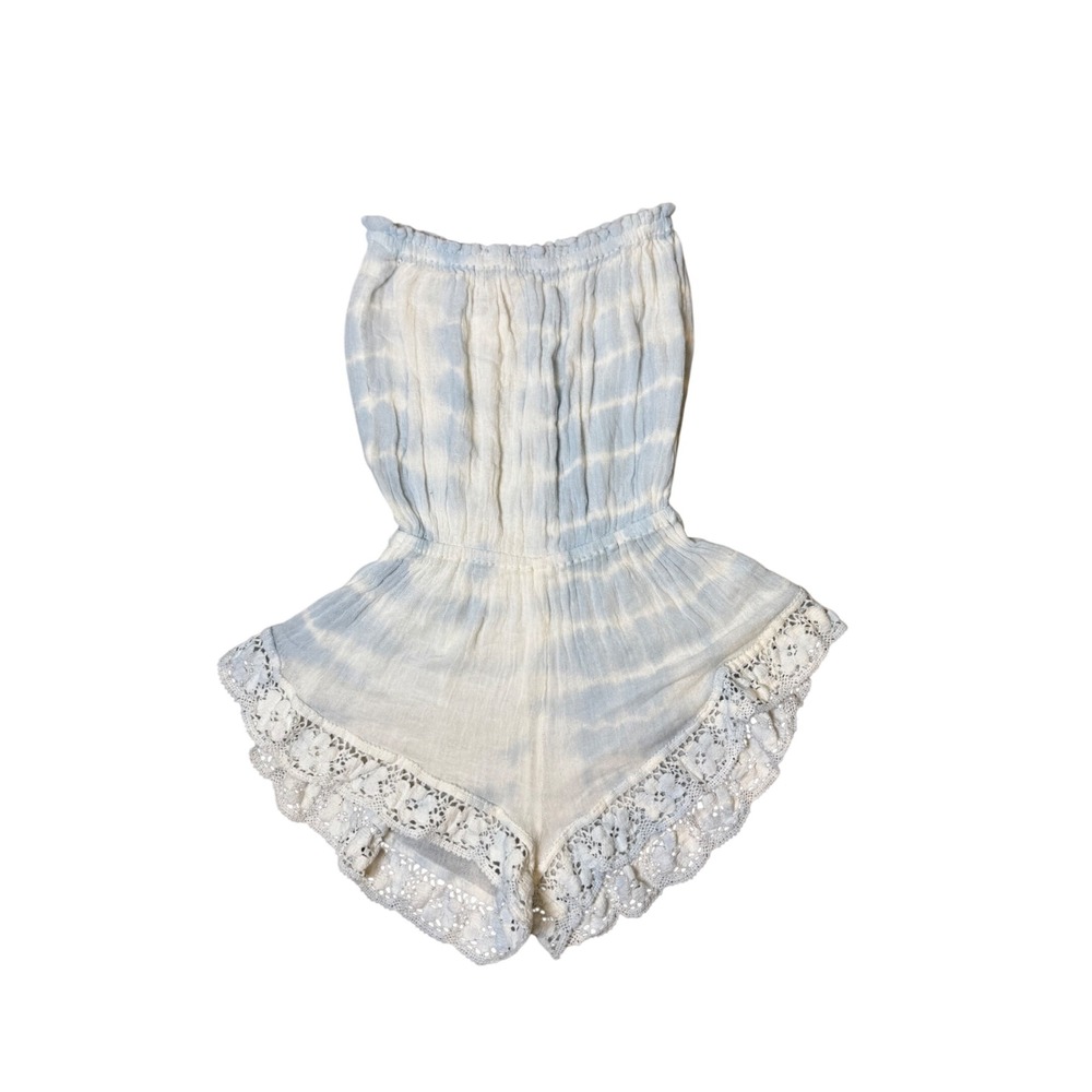 Jen's Pirate Booty Molten Romper Gauzy Cotton Tie Dye Strapless Size S NWT Boho - Picture 2 of 8